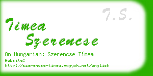 timea szerencse business card