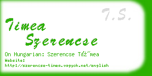 timea szerencse business card